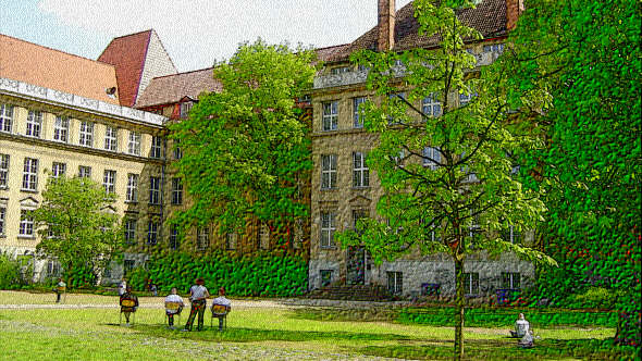 Das Schulgebäude (vom Hof her gesehen) 2006 Das Schulgebäude (vom Hof her gesehen) 2006